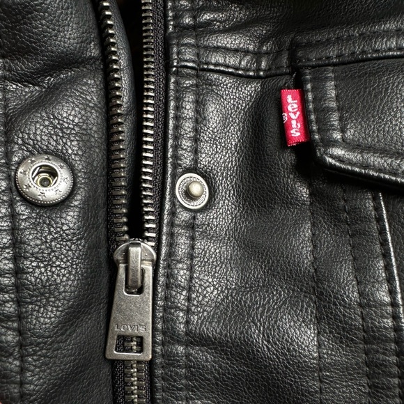 [ Levi’s ] Women’s Leopard Print Fur Lined Leather Jacket - Picture 15 of 16